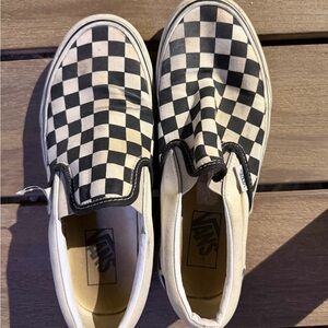 Vans Checkerboard Slip-On Sneakers - Black & White